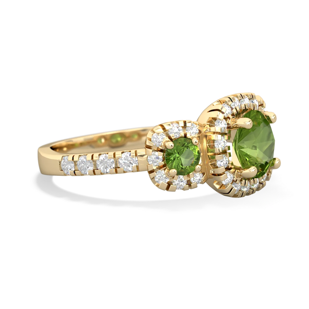 Peridot Regal Halo 14K Yellow Gold ring R5350