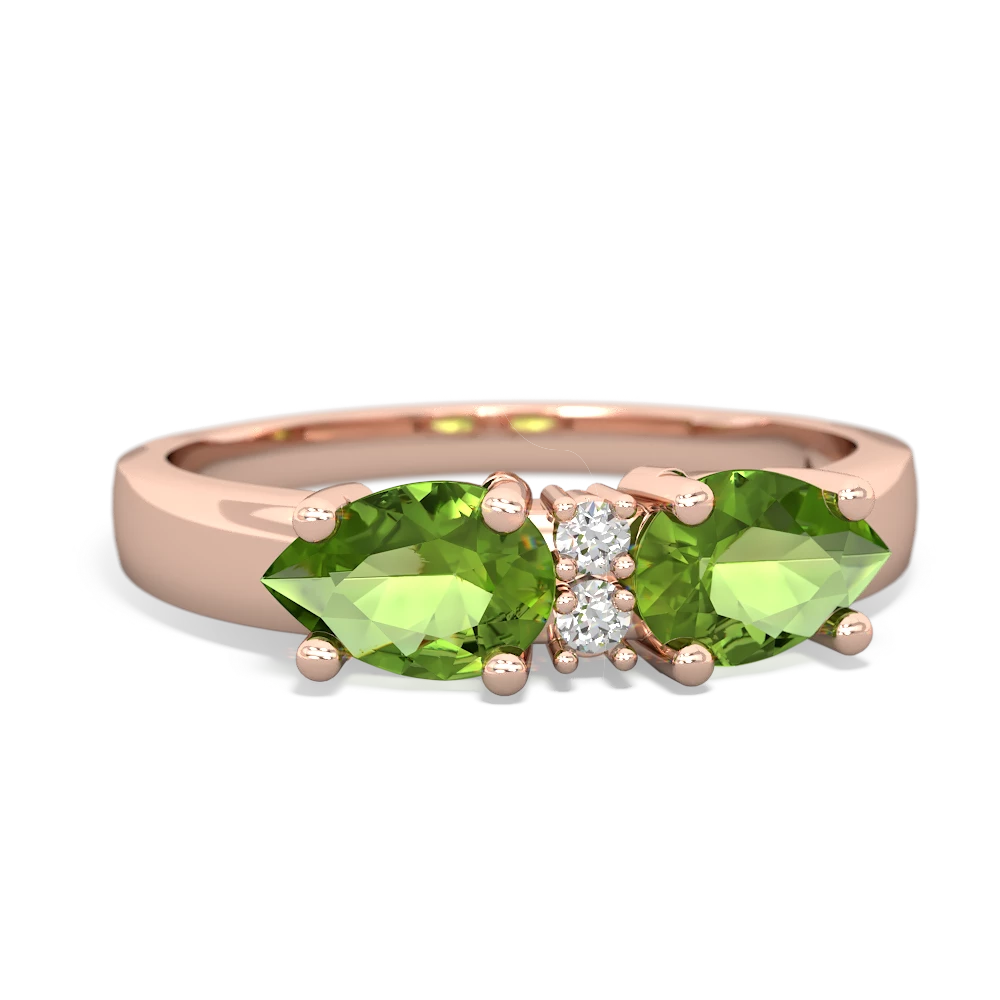 Peridot Pear Bowtie 14K Rose Gold ring R0865