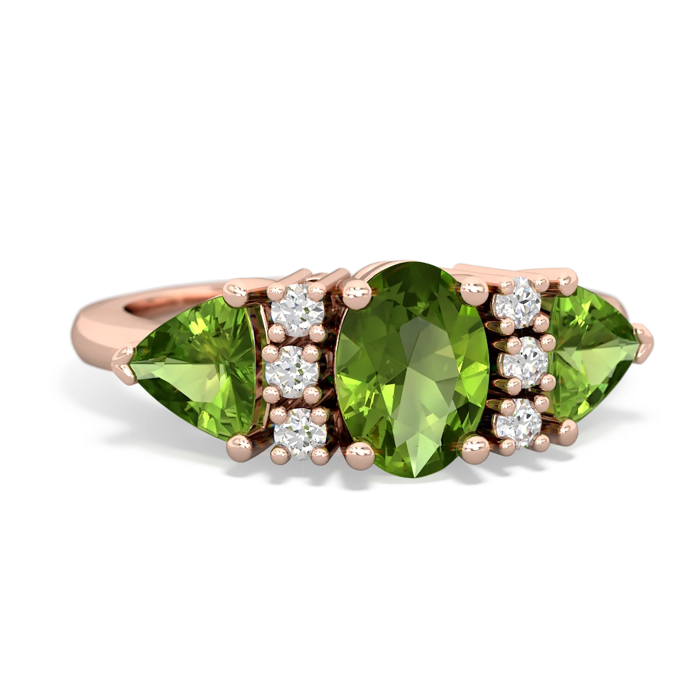 Alexandrite Antique Style Three Stone 14K Rose Gold ring R2186