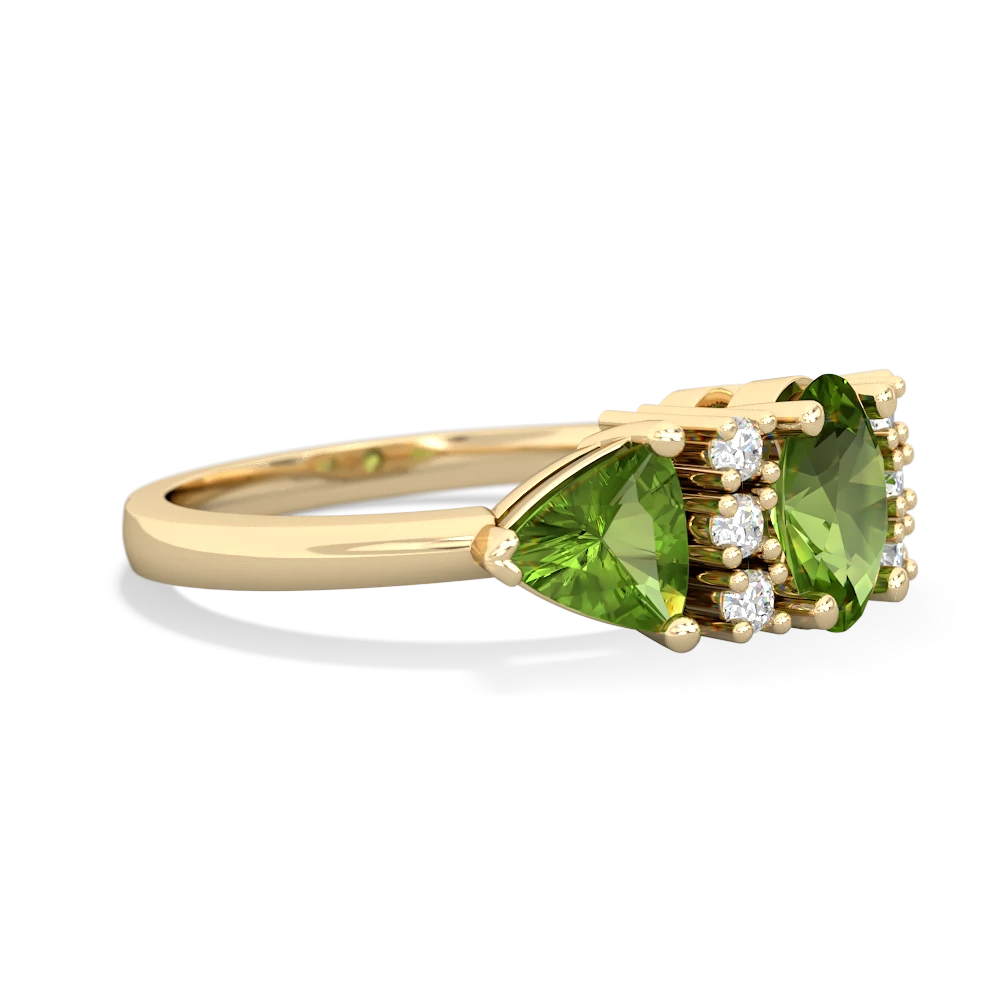 White Topaz Antique Style Three Stone 14K Yellow Gold ring R2186