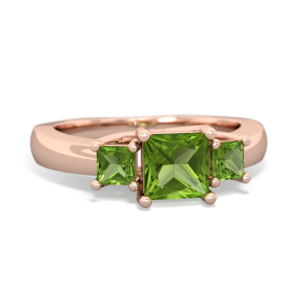 Alexandrite Three Stone Trellis 14K Rose Gold ring R4015