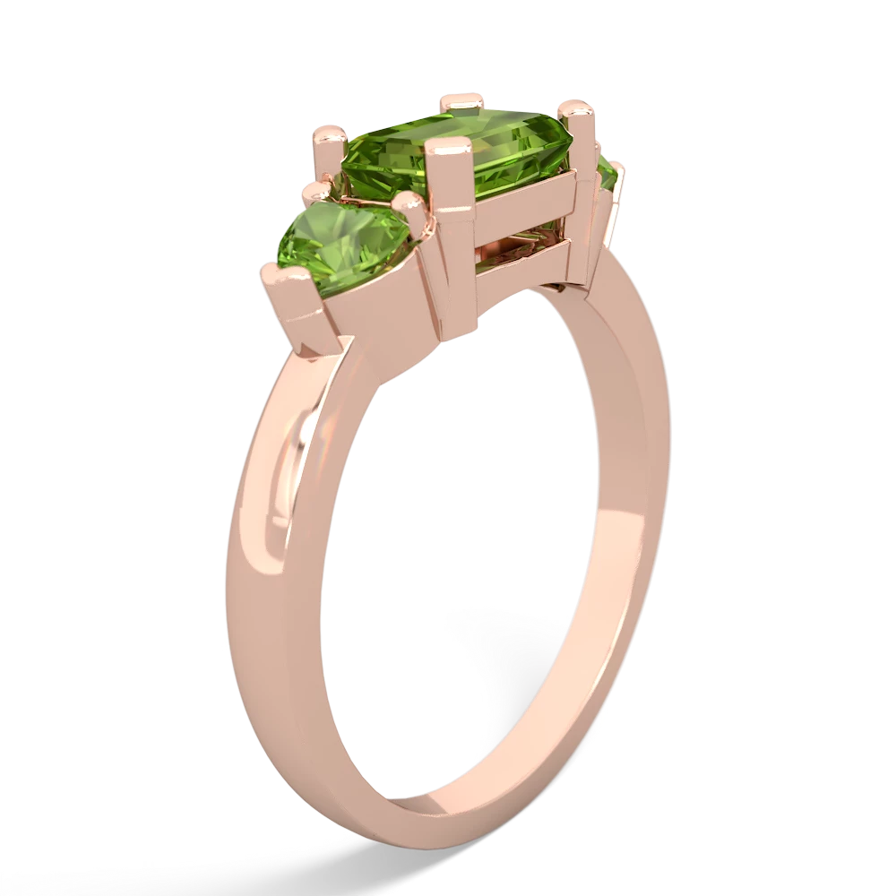 Lab Emerald Three Stone 14K Rose Gold ring R5235