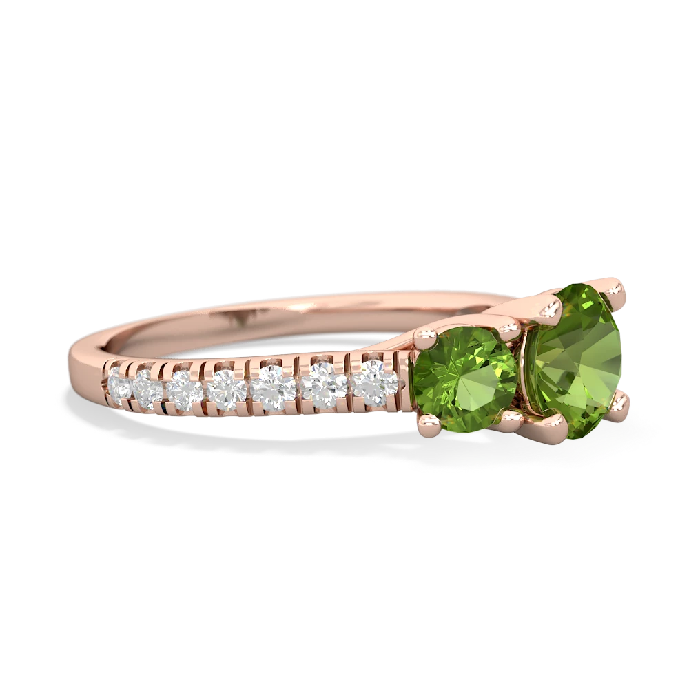 Lab Emerald Pave Trellis 14K Rose Gold ring R5500