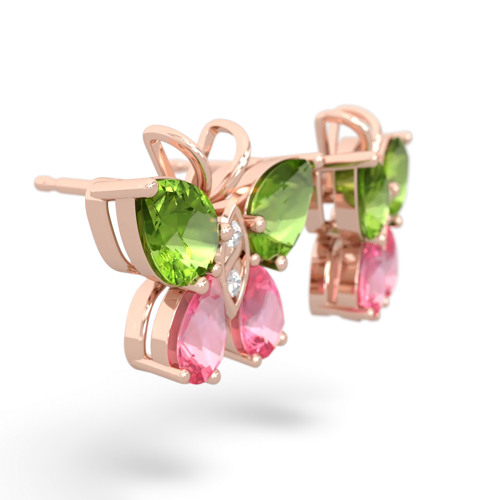 Peridot Butterfly 14K Rose Gold earrings E2215