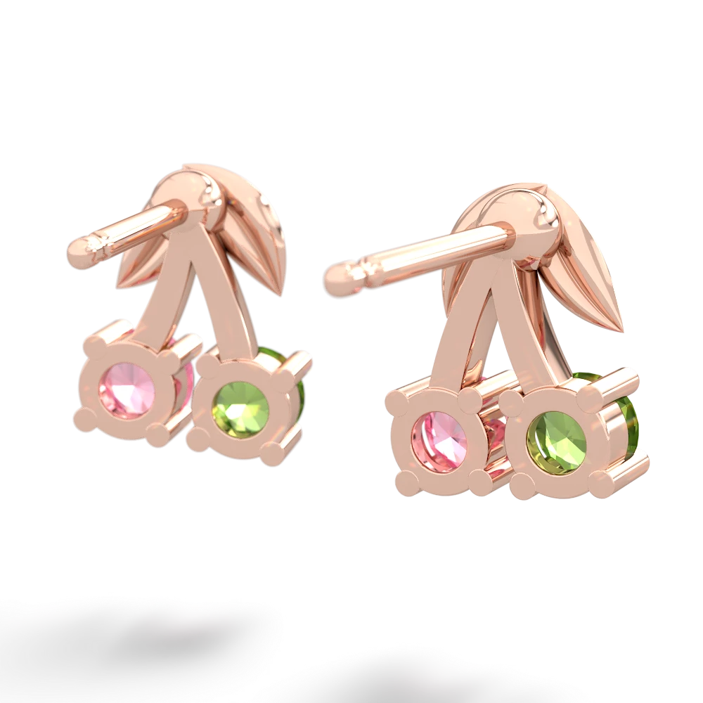 Peridot Sweet Cherries 14K Rose Gold earrings E7001