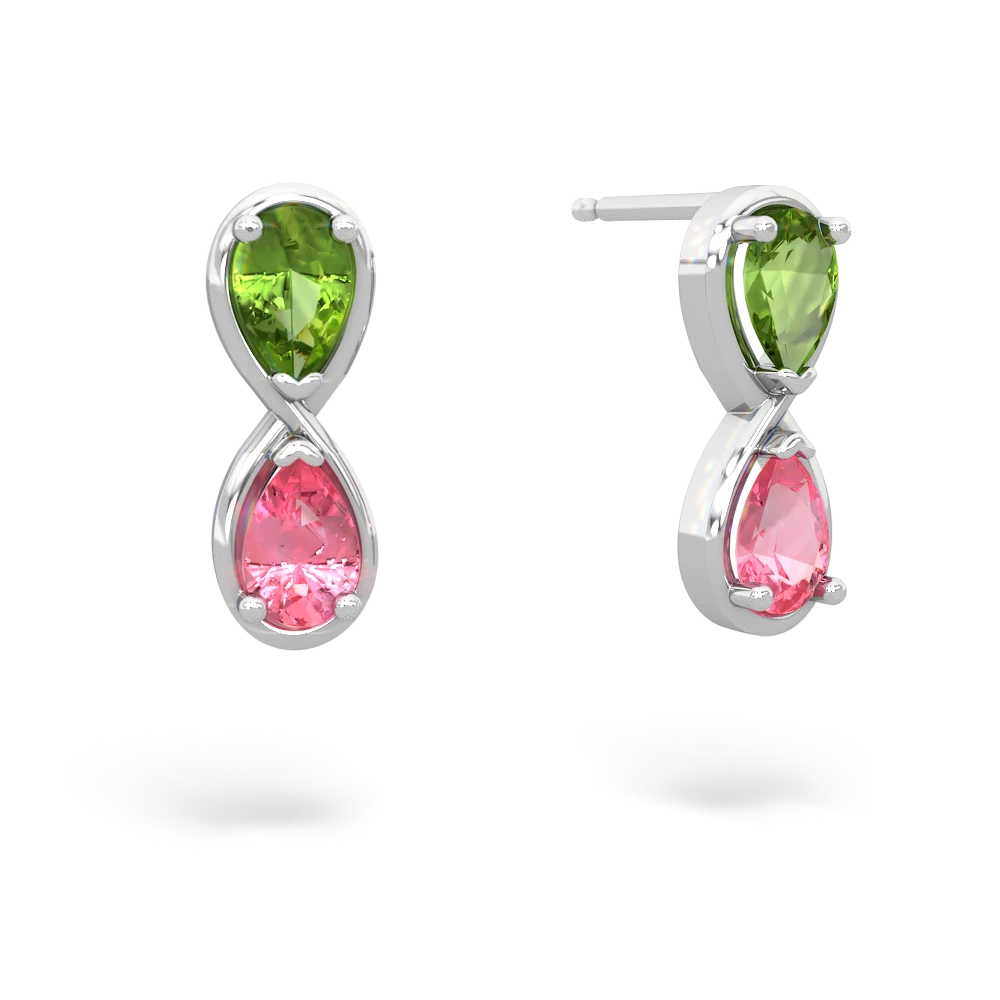 Peridot Infinity 14K White Gold earrings E5050