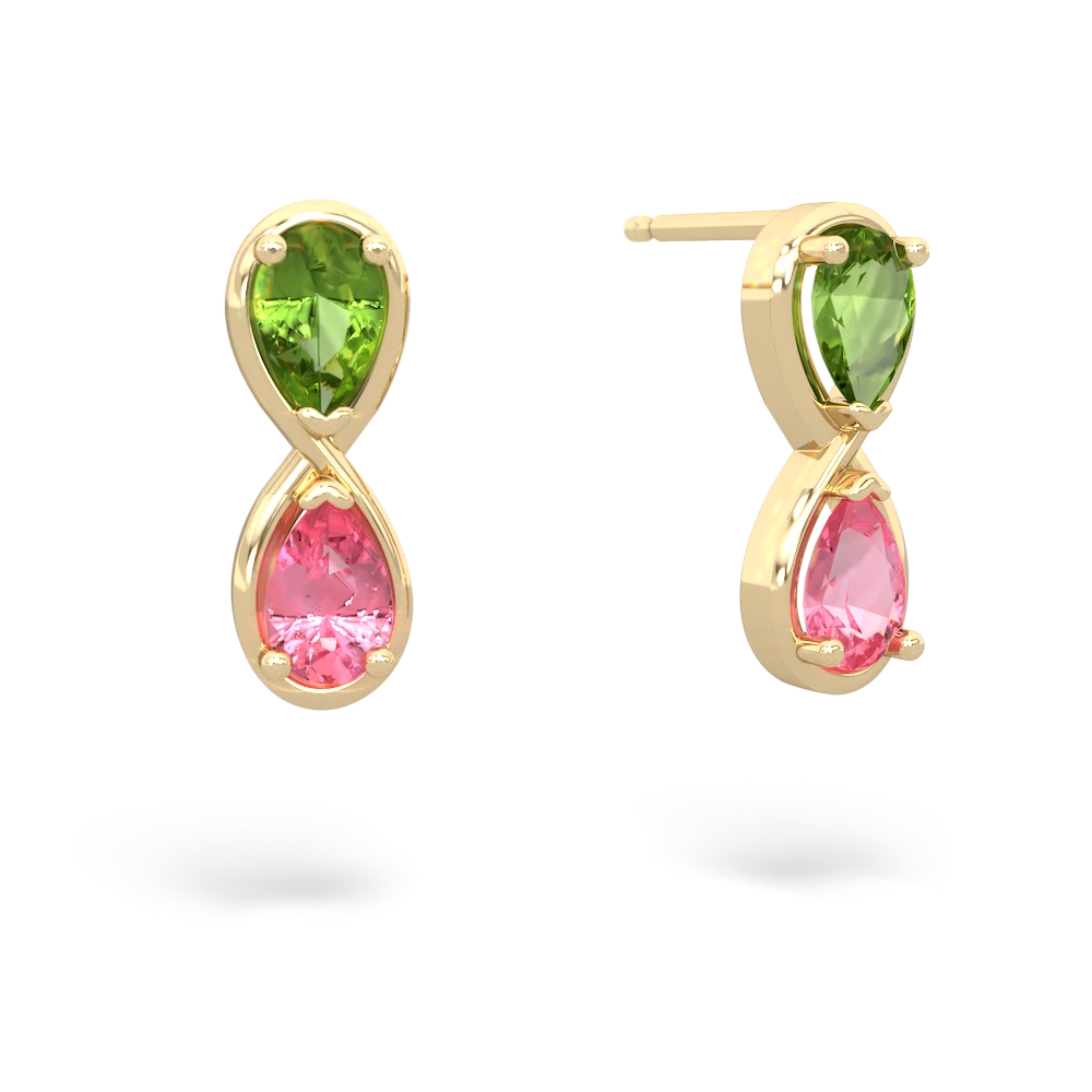 Peridot Infinity 14K Yellow Gold earrings E5050