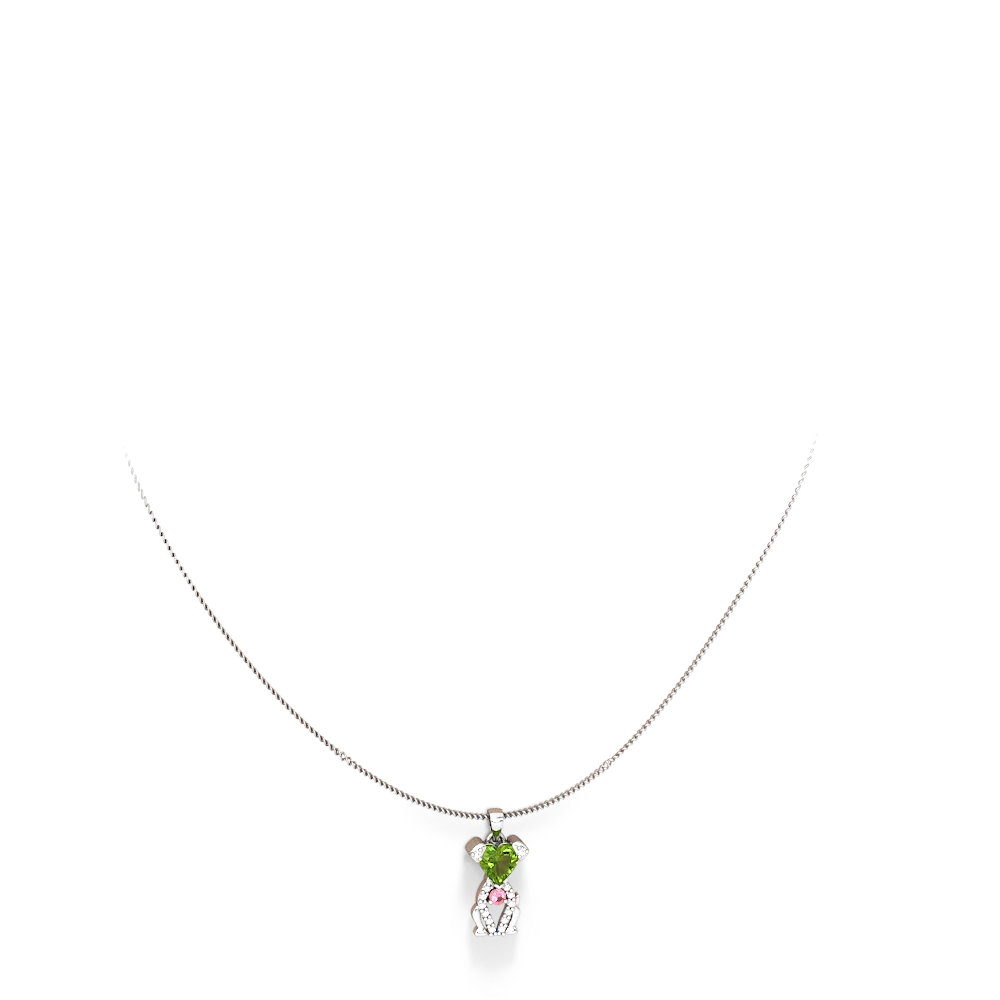 Peridot Puppy Love 14K White Gold pendant P5800