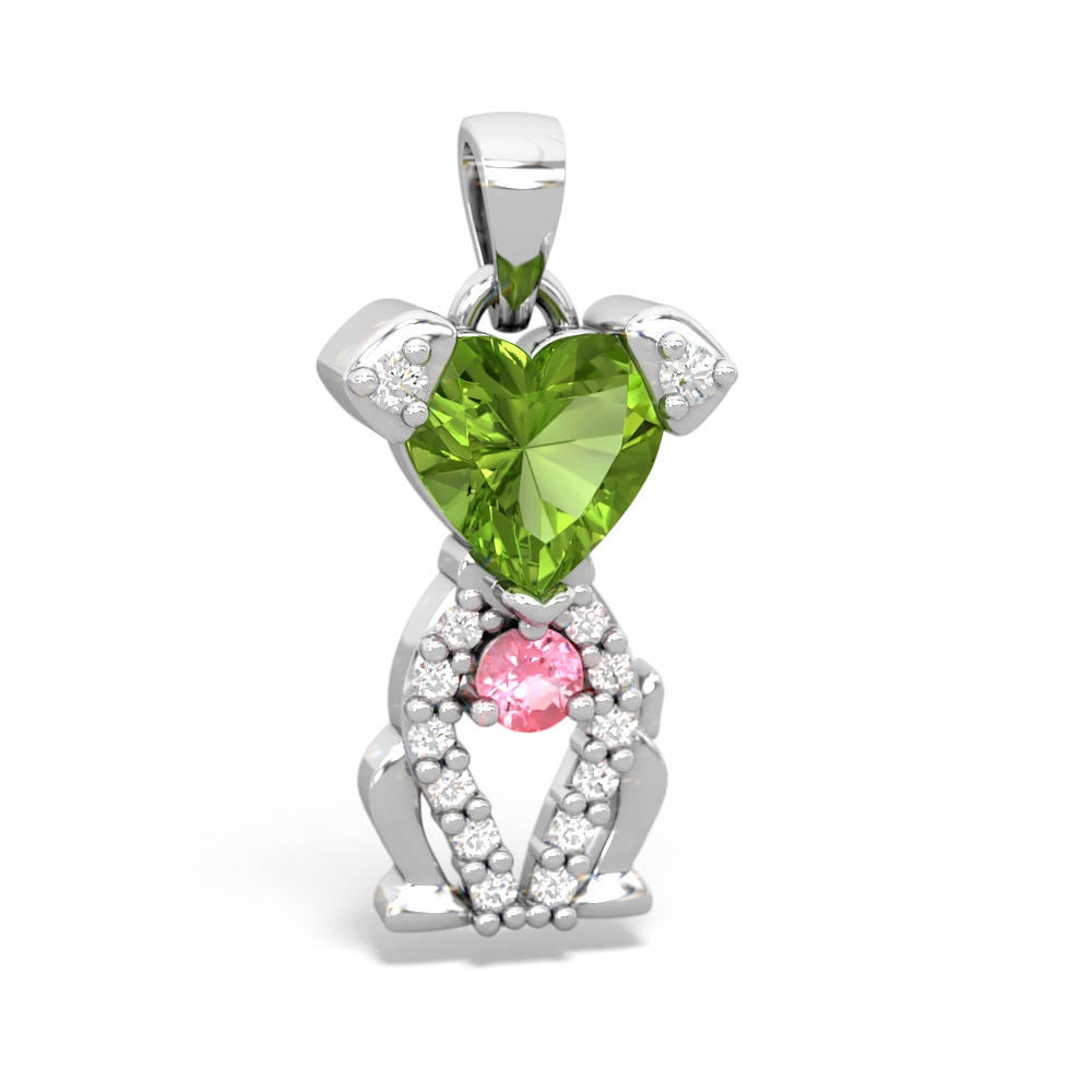 Peridot Puppy Love 14K White Gold pendant P5800