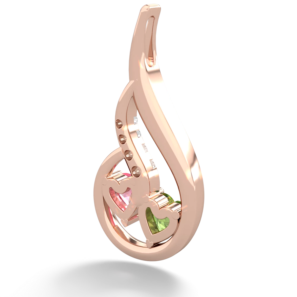 Peridot Keepsake Curves 14K Rose Gold pendant P5450