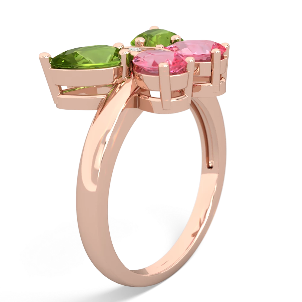 Peridot Butterfly 14K Rose Gold ring R2215