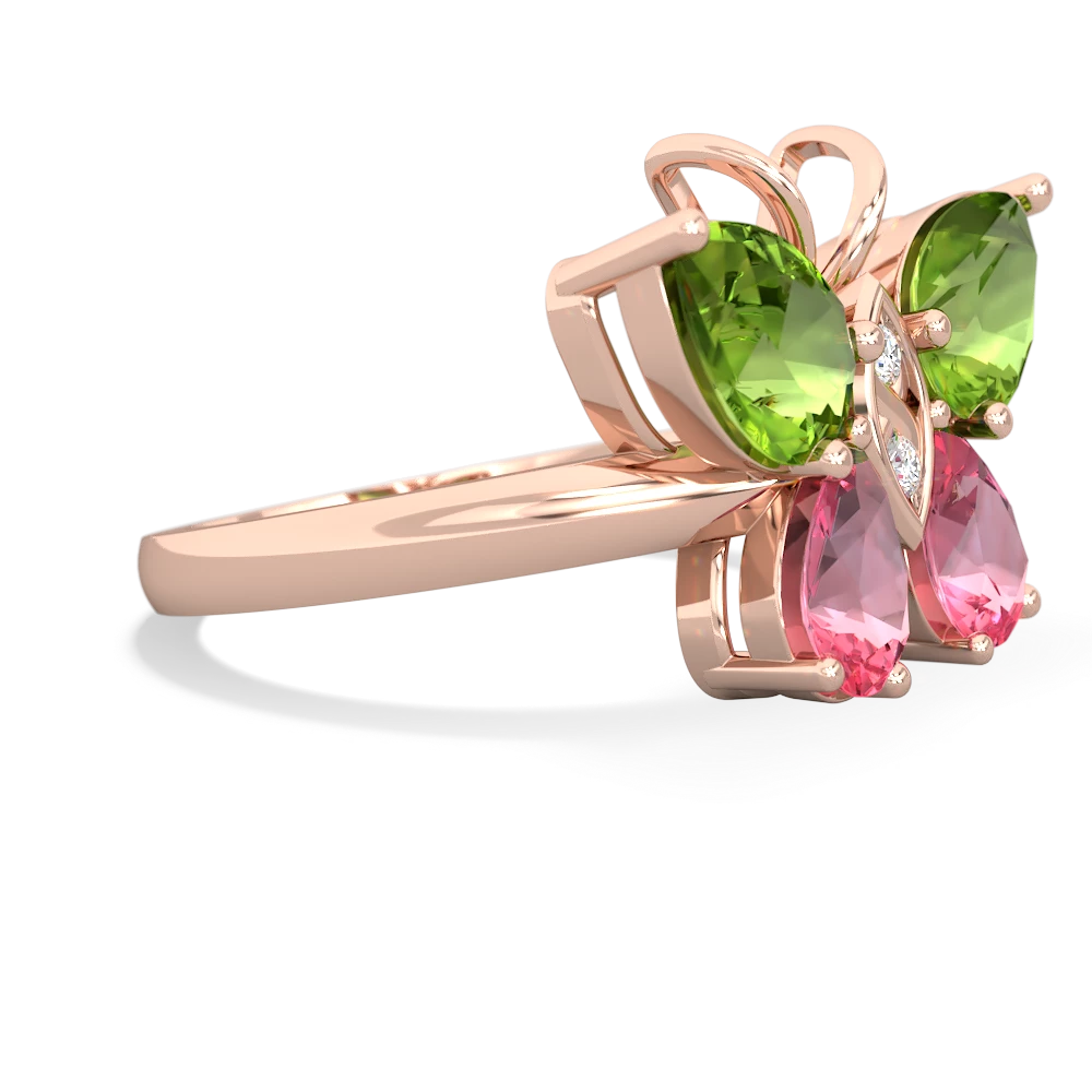 Peridot Butterfly 14K Rose Gold ring R2215