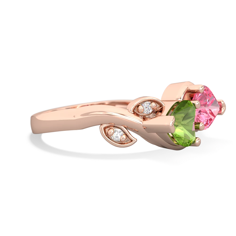 Peridot Floral Elegance 14K Rose Gold ring R5790