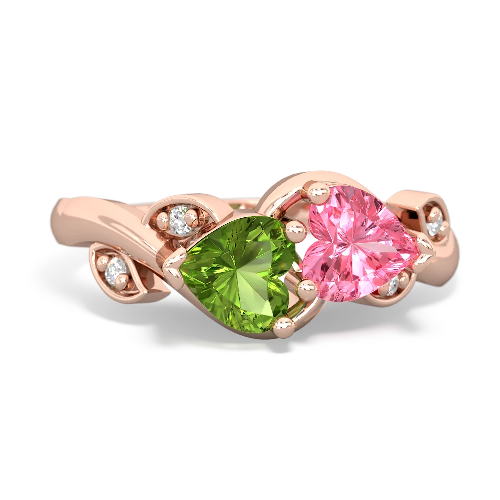 Peridot Floral Elegance 14K Rose Gold ring R5790