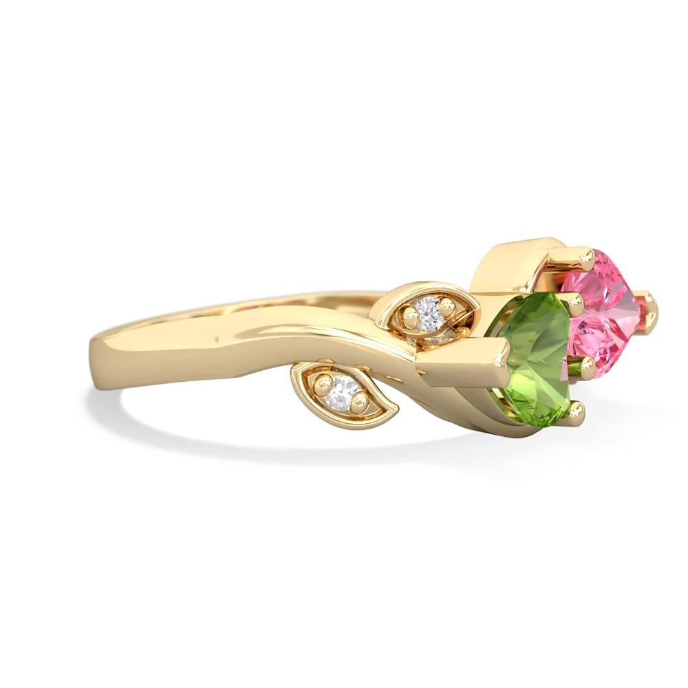 Peridot Floral Elegance 14K Yellow Gold ring R5790