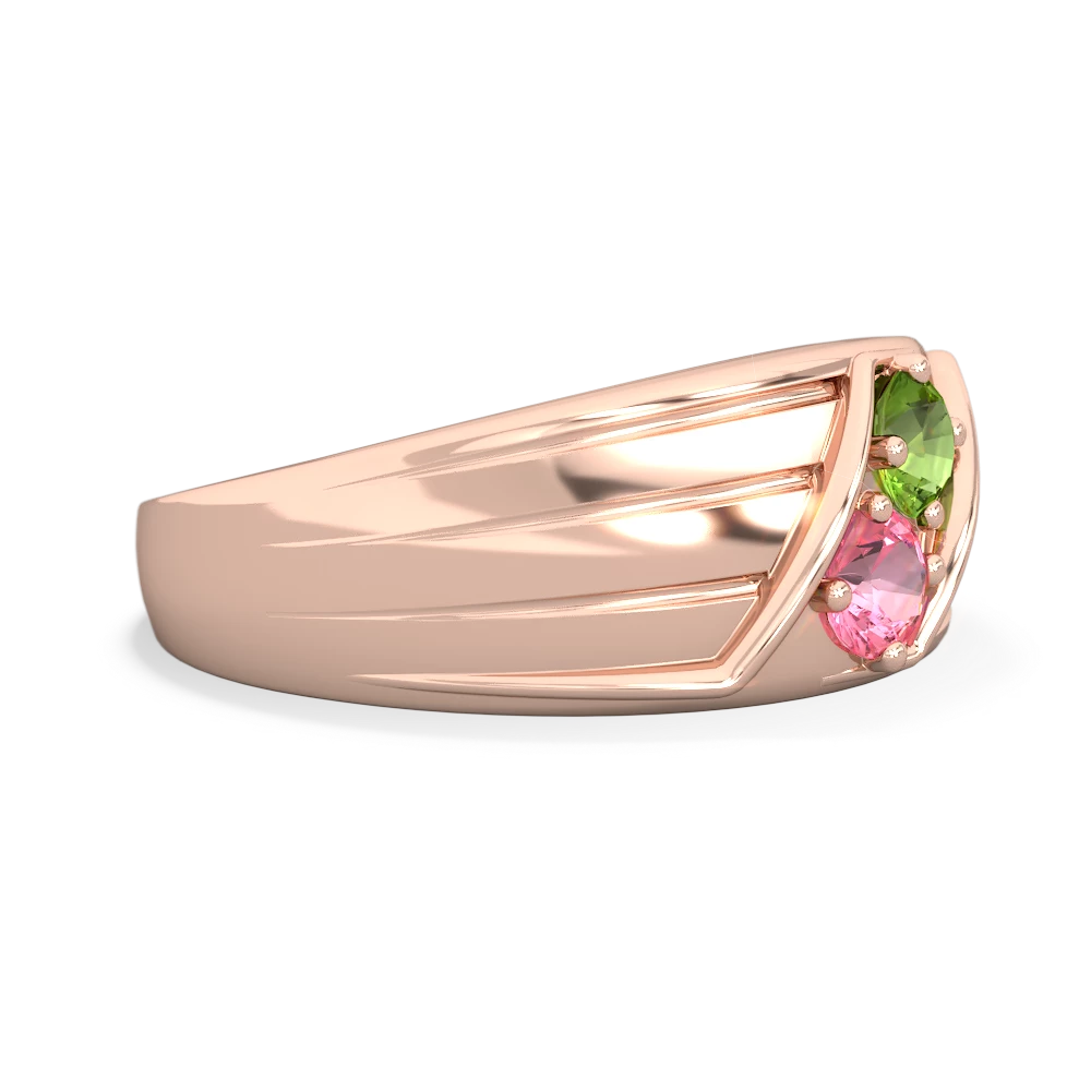 Peridot Men's Streamline 14K Rose Gold ring R0460