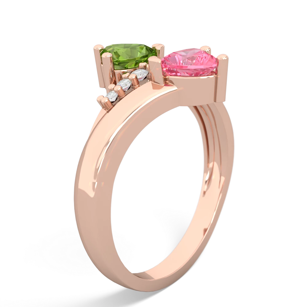 Peridot Heart To Heart 14K Rose Gold ring R2064