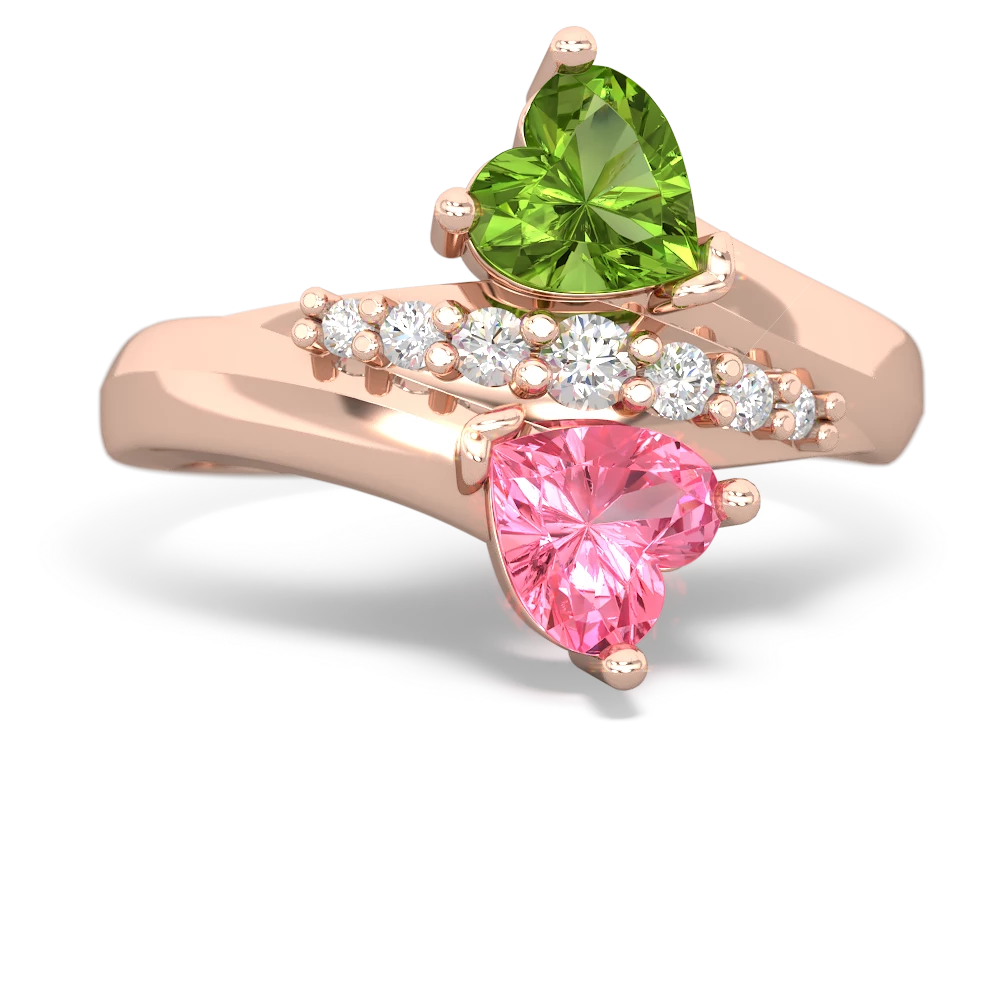 Peridot Heart To Heart 14K Rose Gold ring R2064