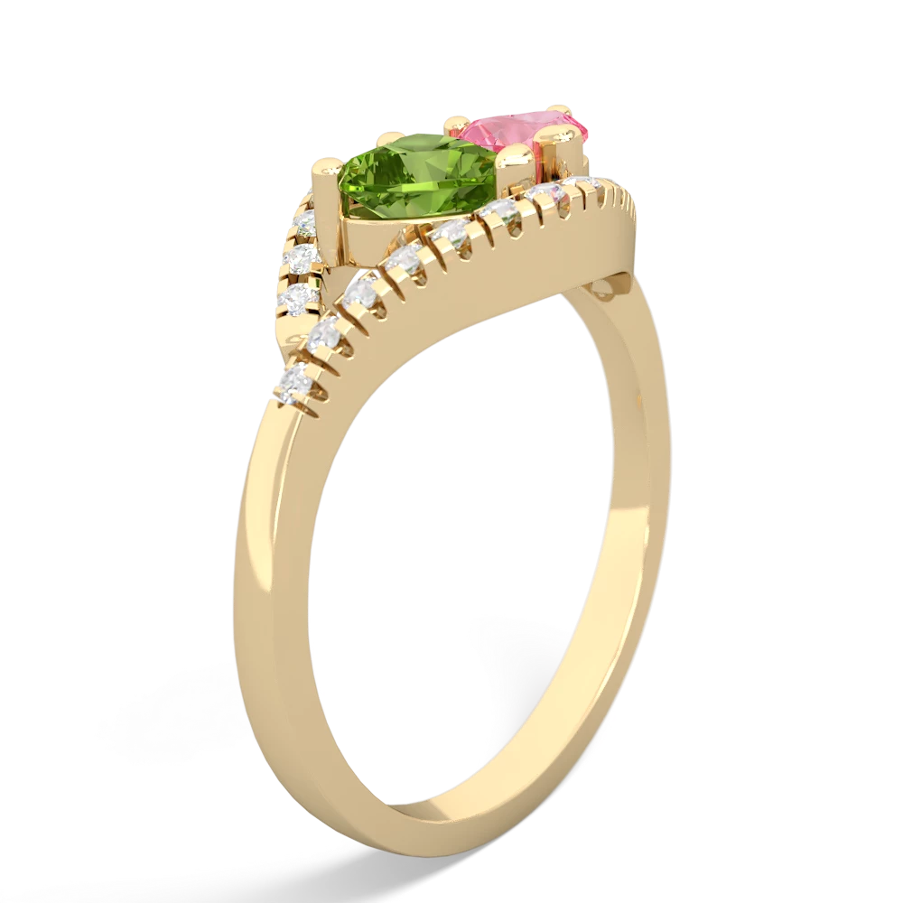 Peridot Mother And Child 14K Yellow Gold ring R3010