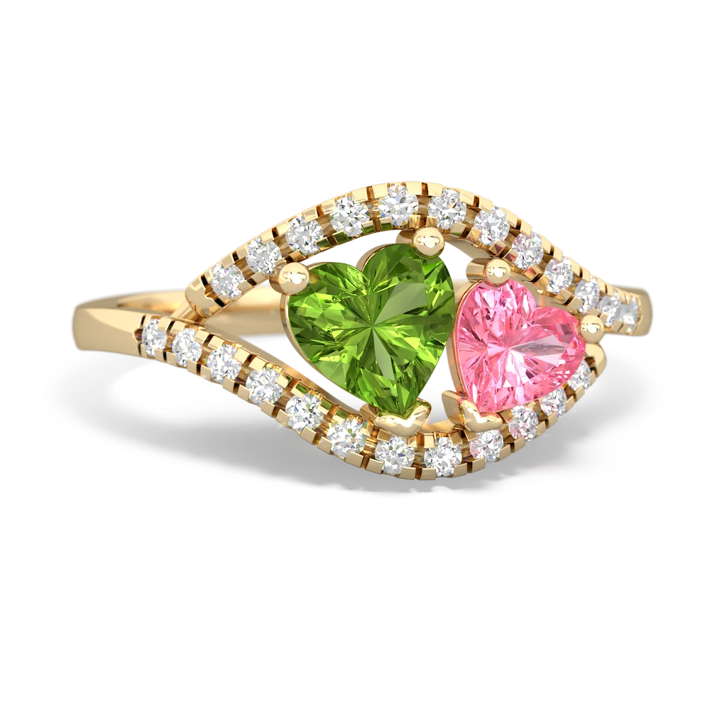 Peridot Mother And Child 14K Yellow Gold ring R3010