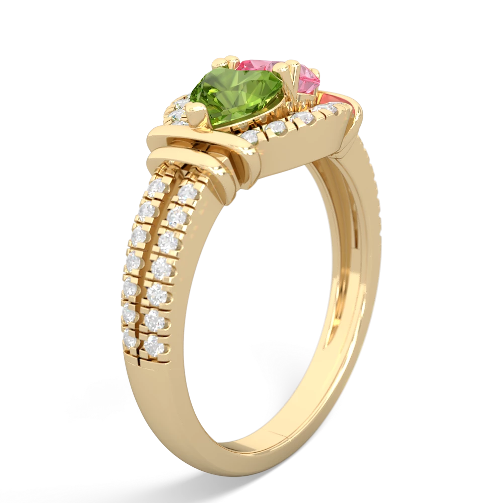 Peridot Art-Deco Keepsake 14K Yellow Gold ring R5630