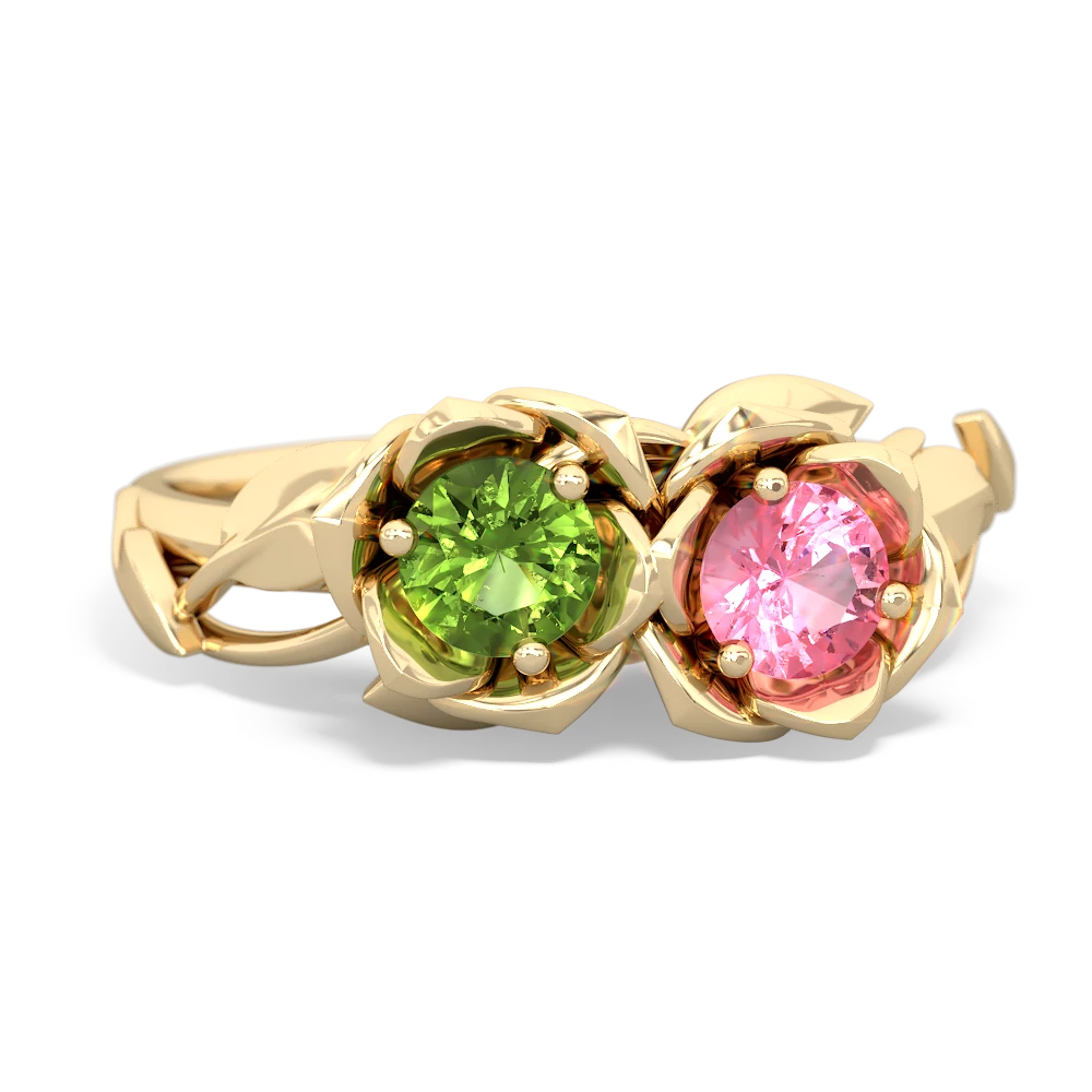 Peridot Rose Garden 14K Yellow Gold ring R5510