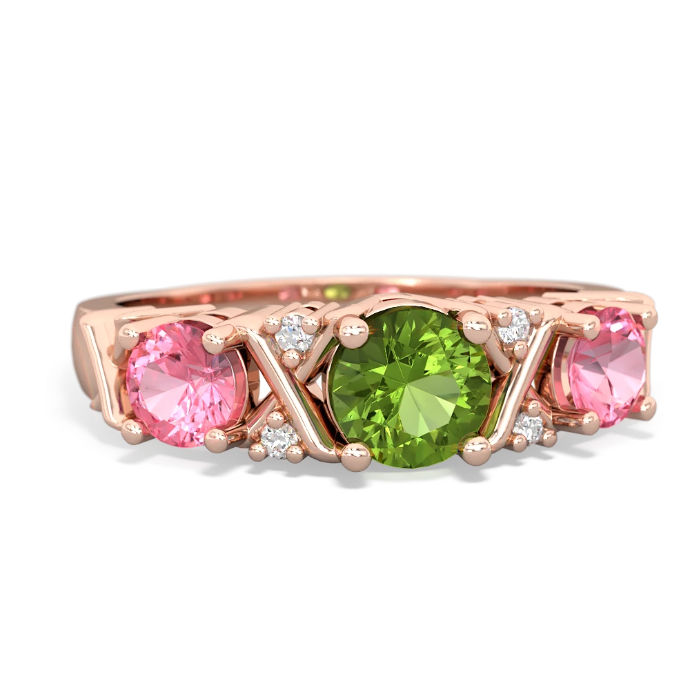 Peridot Hugs And Kisses 14K Rose Gold ring R5016