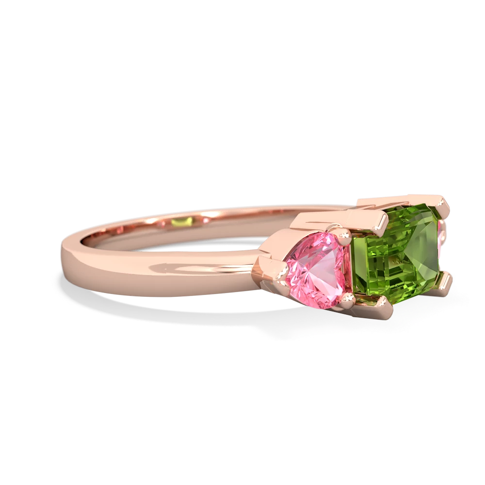 Peridot Three Stone 14K Rose Gold ring R5235