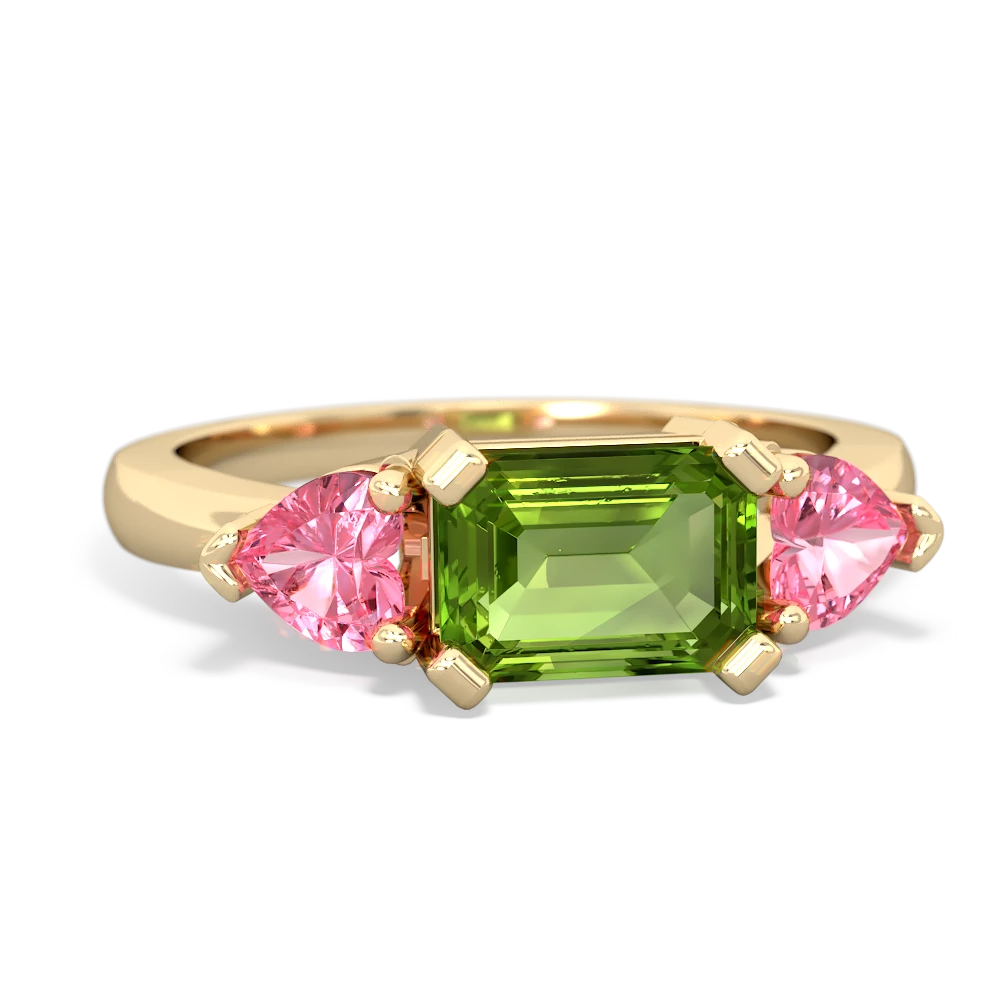 Peridot Three Stone 14K Yellow Gold ring R5235