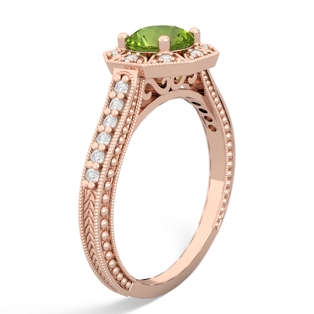 Peridot Art-Deco Starburst 14K Rose Gold ring R5520