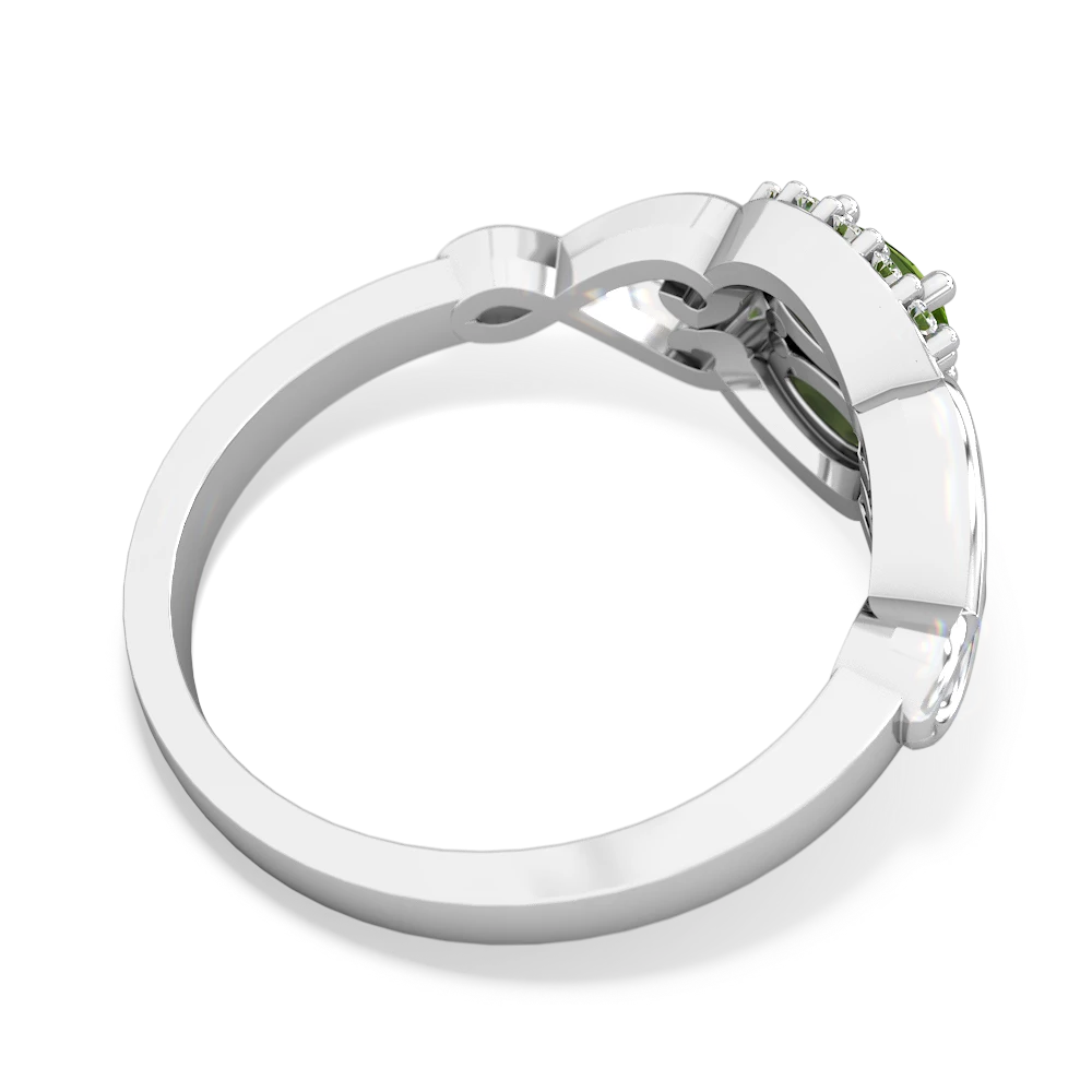 Peridot Love Nest 14K White Gold ring R5860