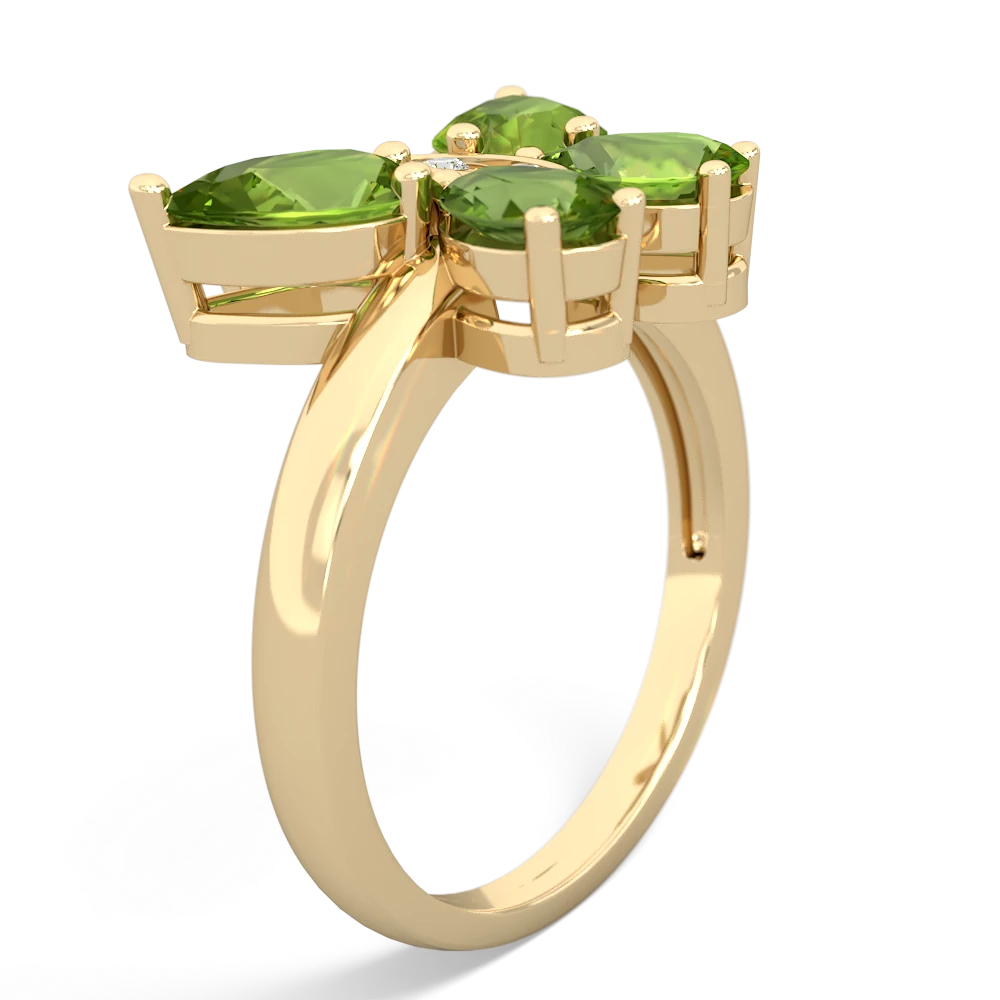 Peridot Butterfly 14K Yellow Gold ring R2215