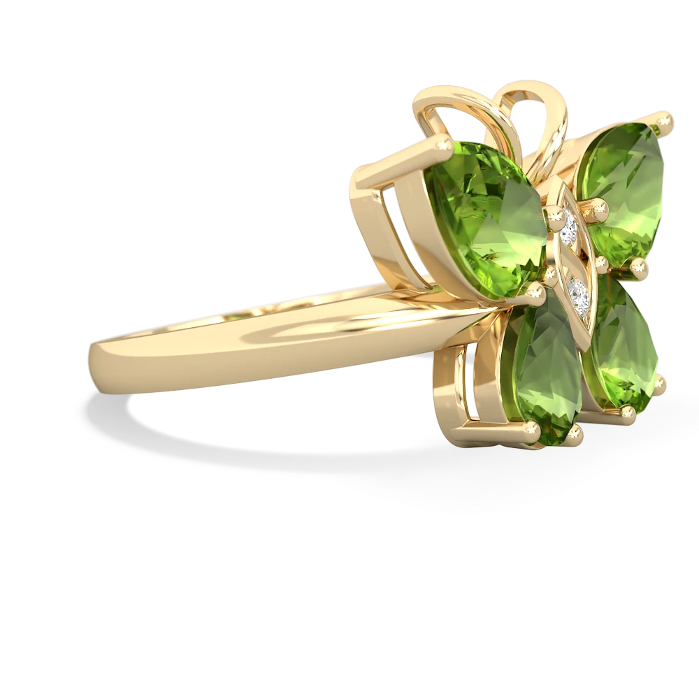 Peridot Butterfly 14K Yellow Gold ring R2215