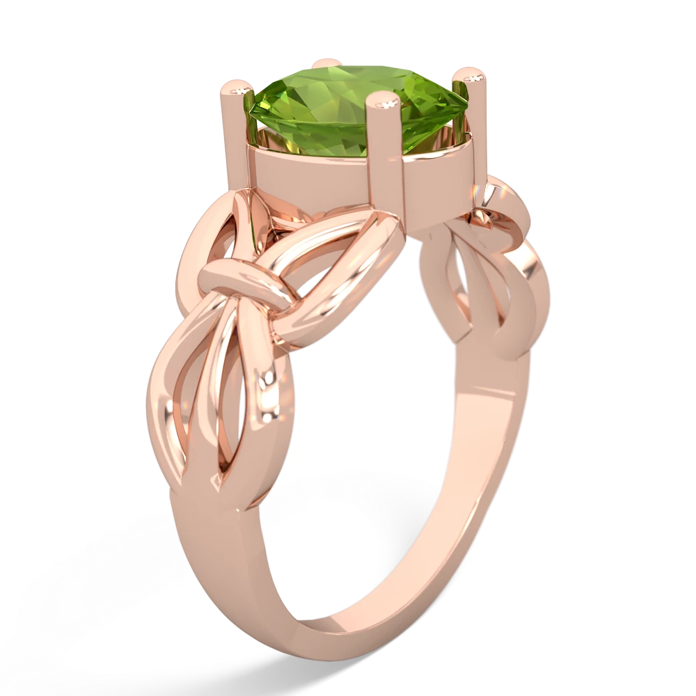 Peridot Celtic Knot Cocktail 14K Rose Gold ring R2377