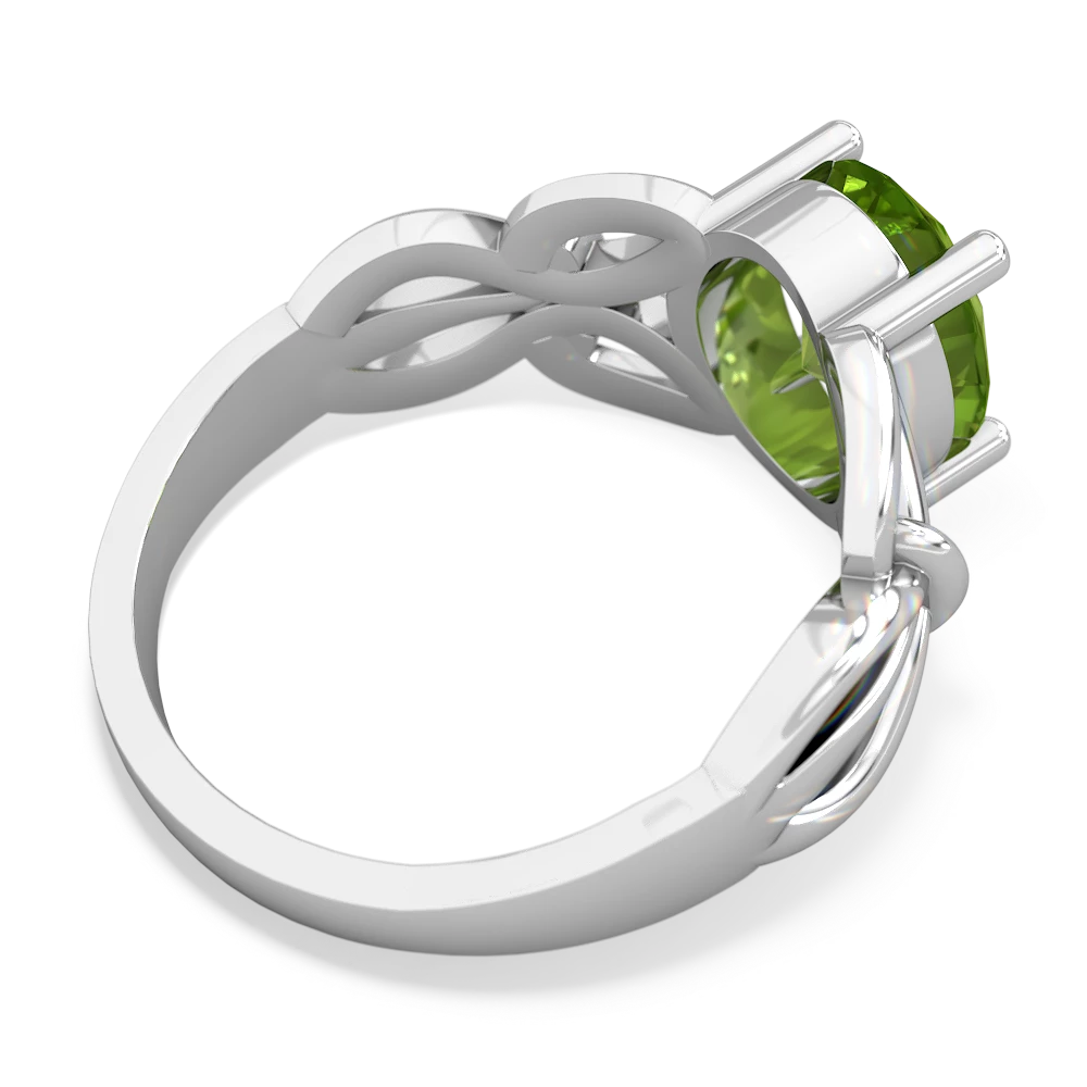 Peridot Celtic Knot Cocktail 14K White Gold ring R2377