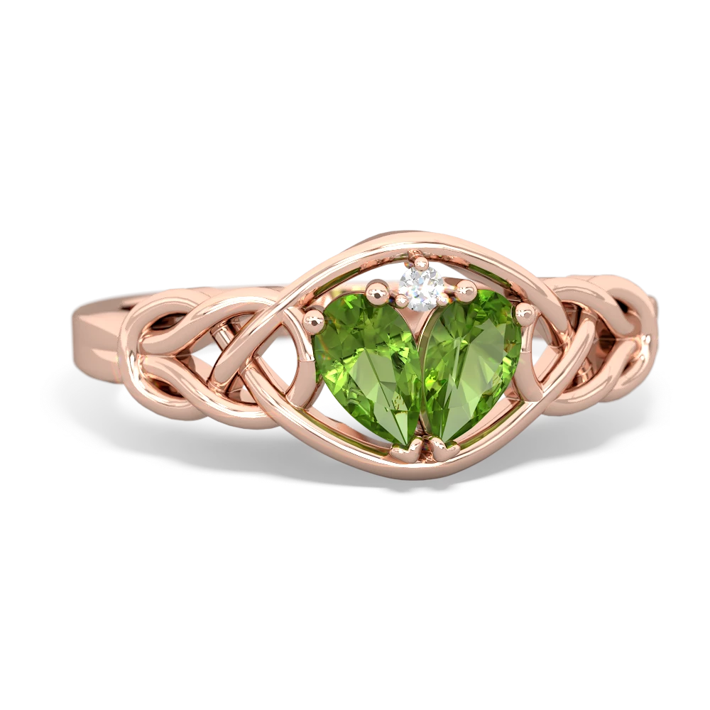 Peridot Celtic Love Knot 14K Rose Gold ring R5420