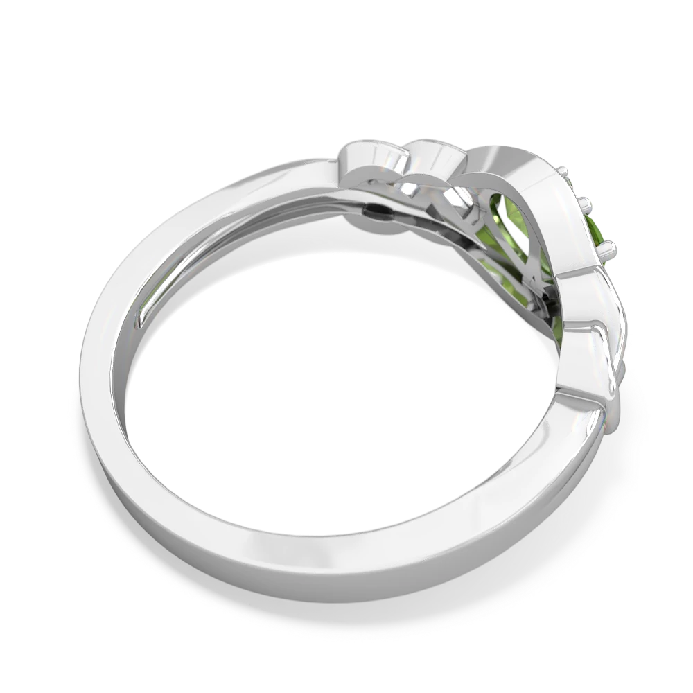 Peridot Celtic Love Knot 14K White Gold ring R5420
