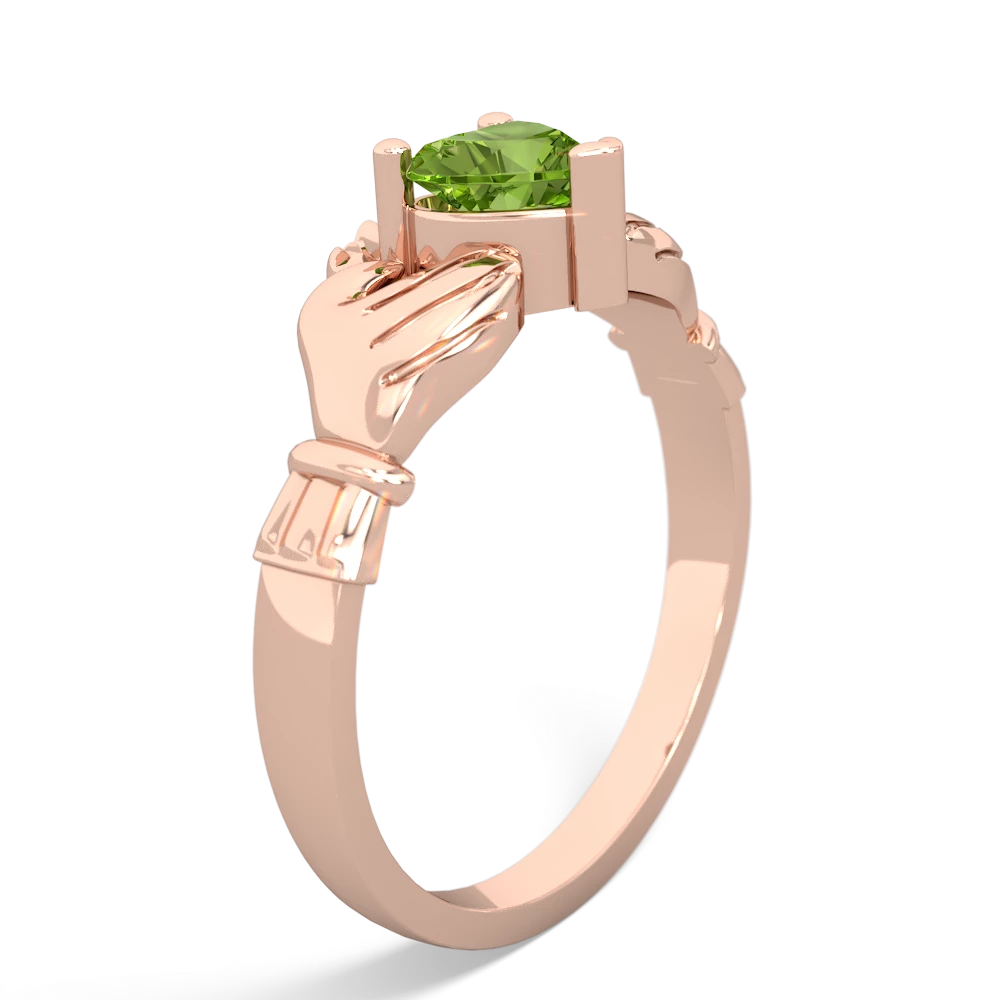 Peridot Claddagh 14K Rose Gold ring R2370