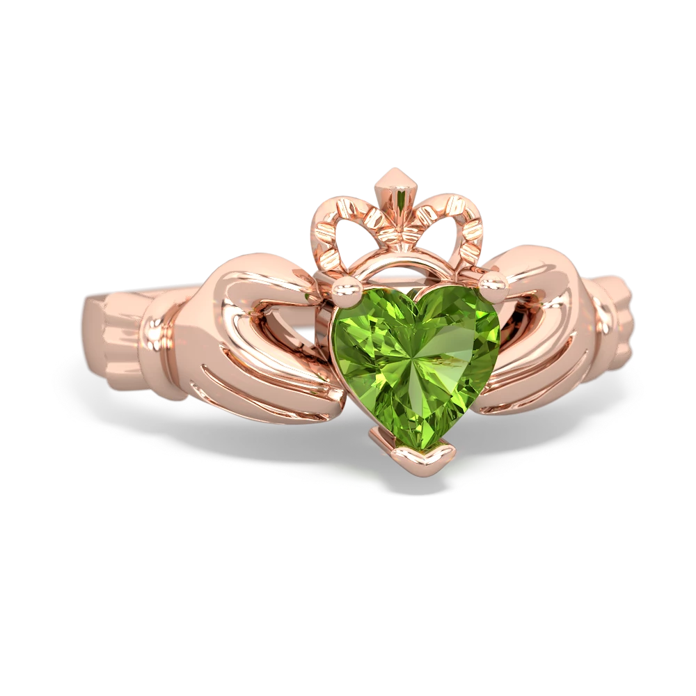 Peridot Claddagh 14K Rose Gold ring R2370