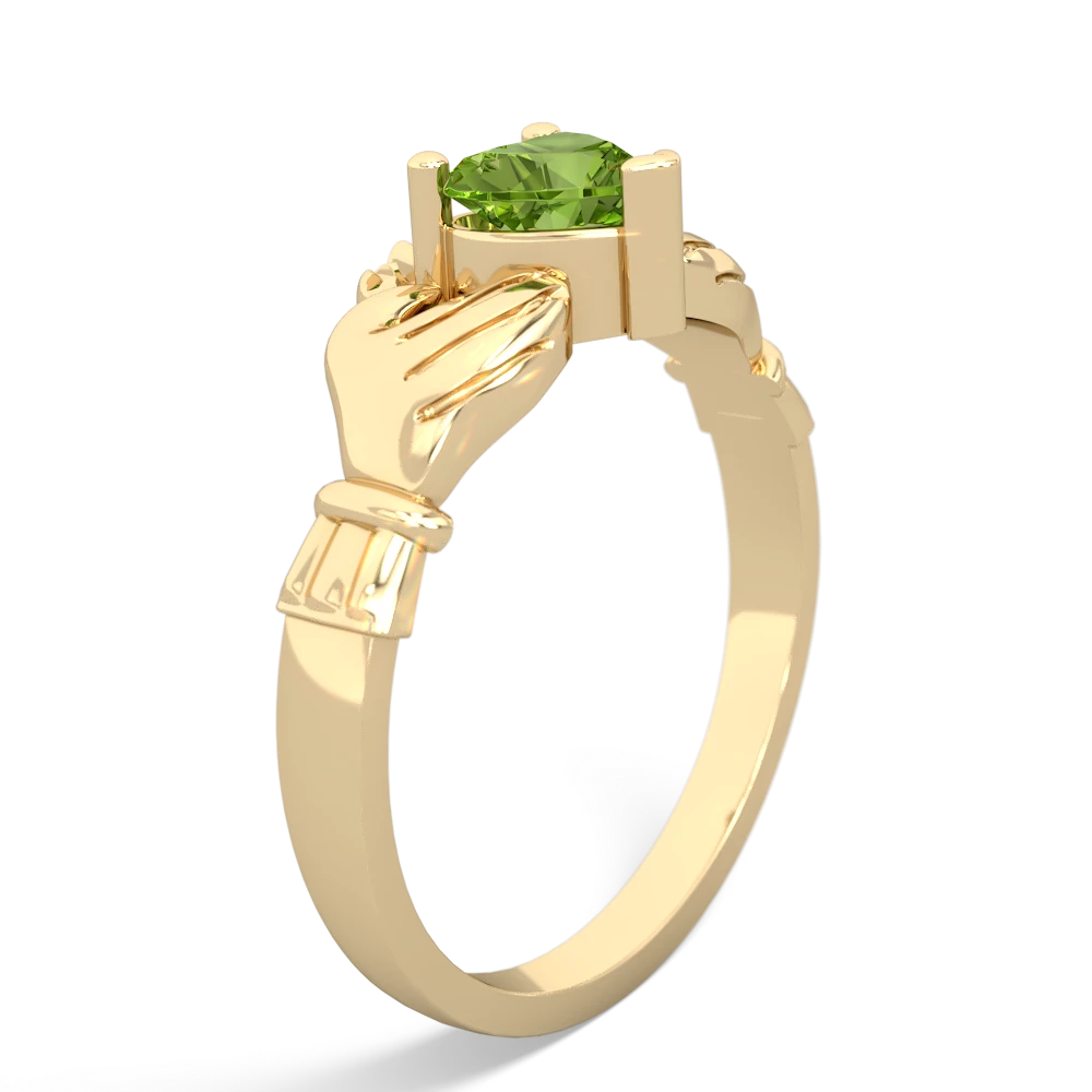 Peridot Claddagh 14K Yellow Gold ring R2370