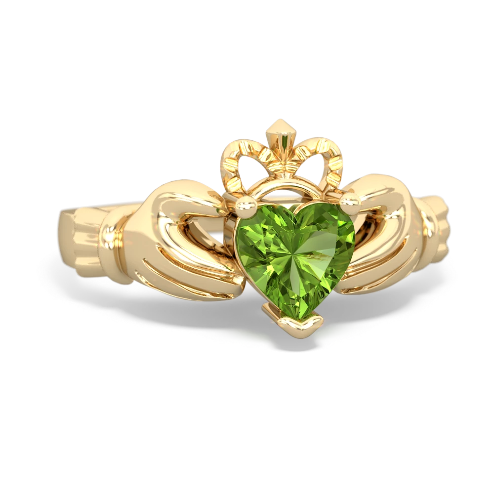 Peridot Claddagh 14K Yellow Gold ring R2370