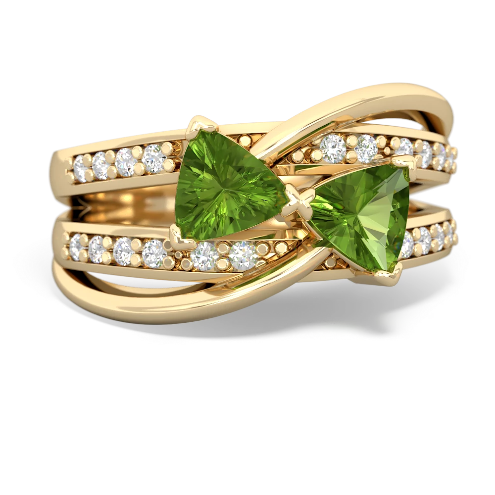 Peridot Bowtie 14K Yellow Gold ring R2360