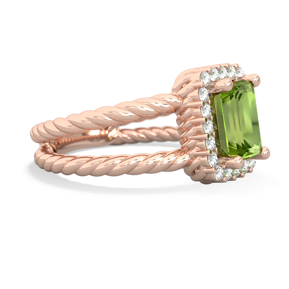 Peridot Rope Split Band 14K Rose Gold ring R2628