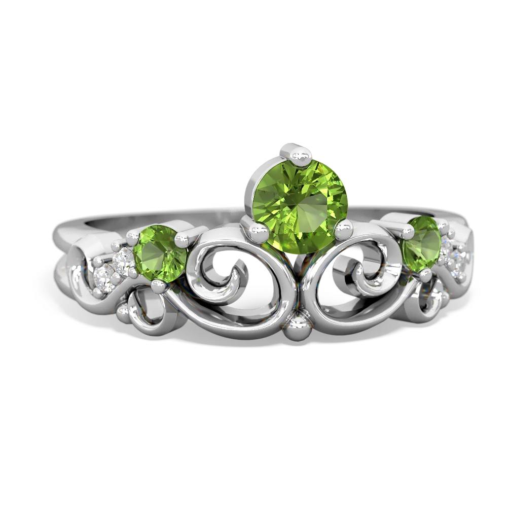 Peridot Crown Keepsake 14K White Gold ring R5740