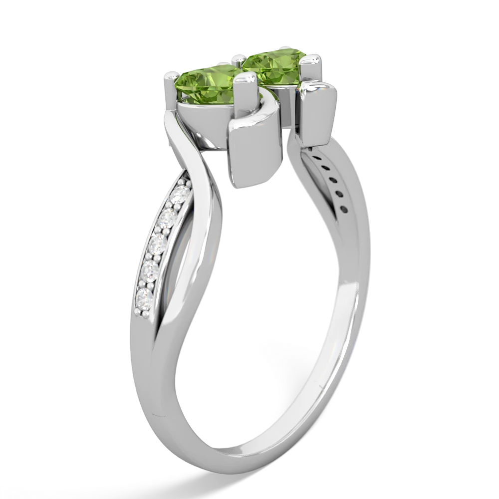 Peridot Side By Side 14K White Gold ring R3090