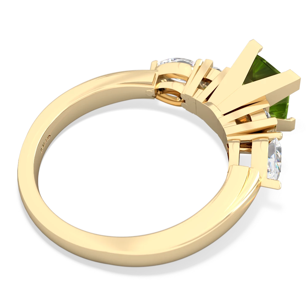 Peridot Engagement 14K Yellow Gold ring R2002 - front view