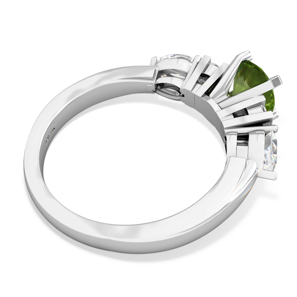 Peridot Engagement 14K White Gold ring R2002 - front view
