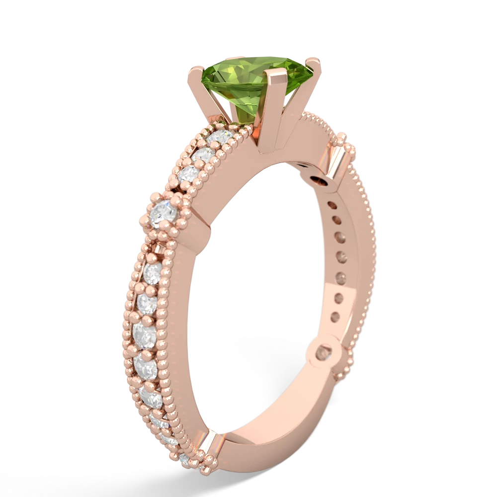 Peridot Sparkling Tiara 7X5mm Oval 14K Rose Gold ring R26297VL