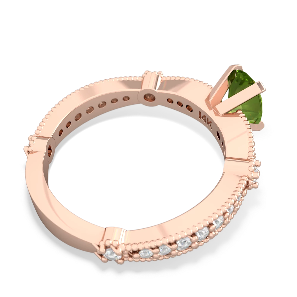 Peridot Sparkling Tiara 7X5mm Oval 14K Rose Gold ring R26297VL