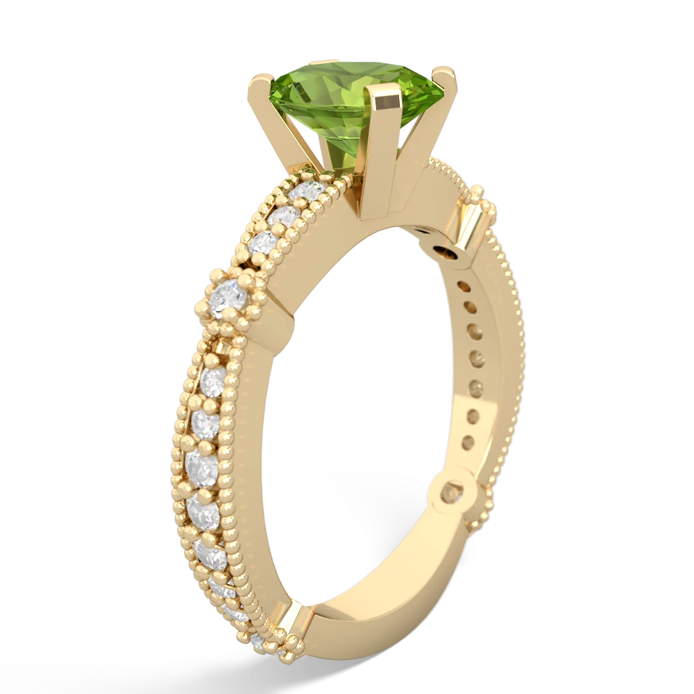 Peridot Sparkling Tiara 8X6 Oval 14K Yellow Gold ring R26298VL